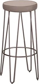 Banqueta Dove Alta Couríssimo Soft Bege Base Bronze - 77208 Sun House