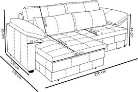 Sofá Retrátil Elétrico Sala de Estar Nolan Bipartido 250cm Conforto Premium em Couro Marrom Brilho G58 - Gran Belo