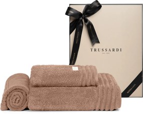 Jogo de Banho 3 Peças Trussardi 100% Algodão Imperiale c/ Caixa de Presente - Argila  Argila