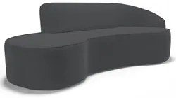 Sofá Living 3 Lugares 260cm Braço Direito Mozart D06 Veludo Cinza - M