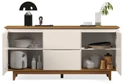 Buffet Aparador para Sala de Jantar 163cm Flow Off/Freijó - EJ Móveis