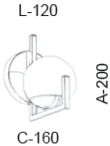 Arandela C/ Globo Jota 16X12X20Cm Metal E Vidro 1 X G9 Globo Ø12Cm |Ol... (CHAMPANHE, FOSCO)