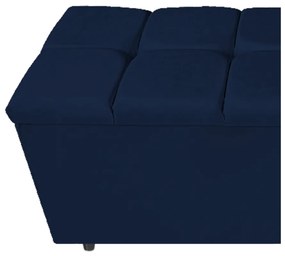 Calçadeira Estofada Manchester 90 cm Solteiro Suede Azul Marinho - ADJ Decor