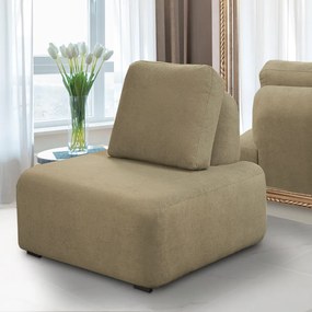 Conjunto Sala de Estar 1 Sofá Retrátil Modulado 402cm e 2 Poltronas Santiago Bouclê Castor G89 - Gran Belo