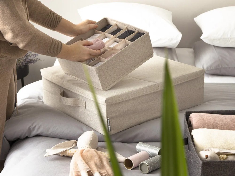 Beżowy pojemnik Bigso Box of Sweden Underbed