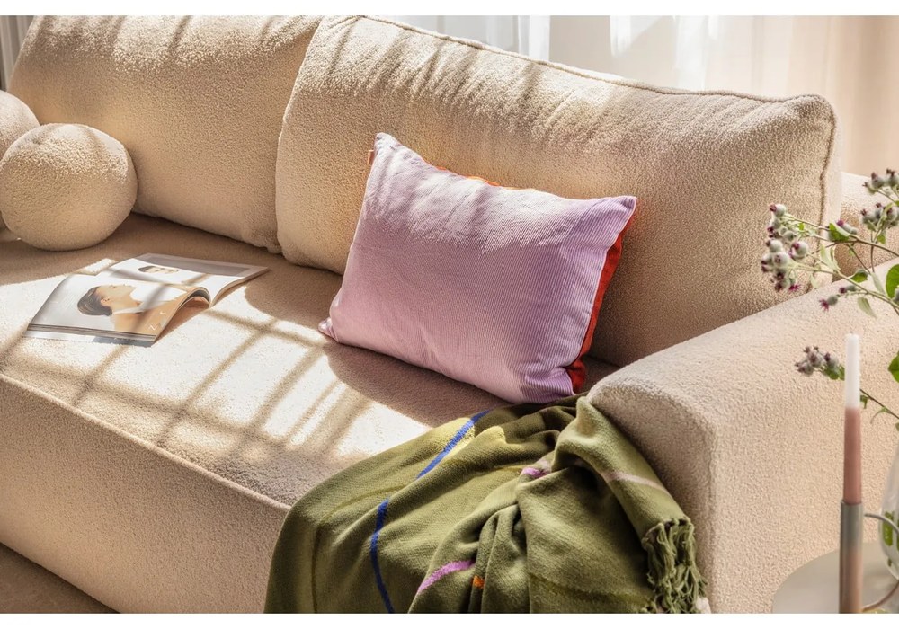 Beżowa rozkładana sofa z materiału bouclé 247 cm Quinoa – Bonami Selection