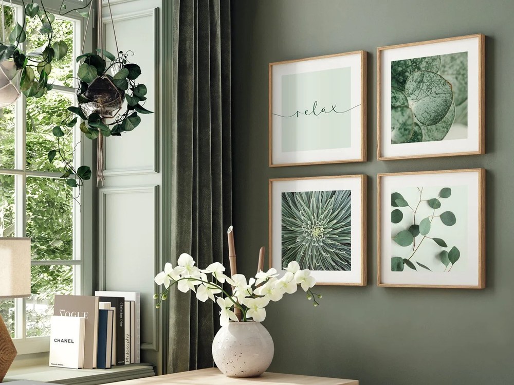 Obrazy zestaw 4 szt. 30x30 cm Relax