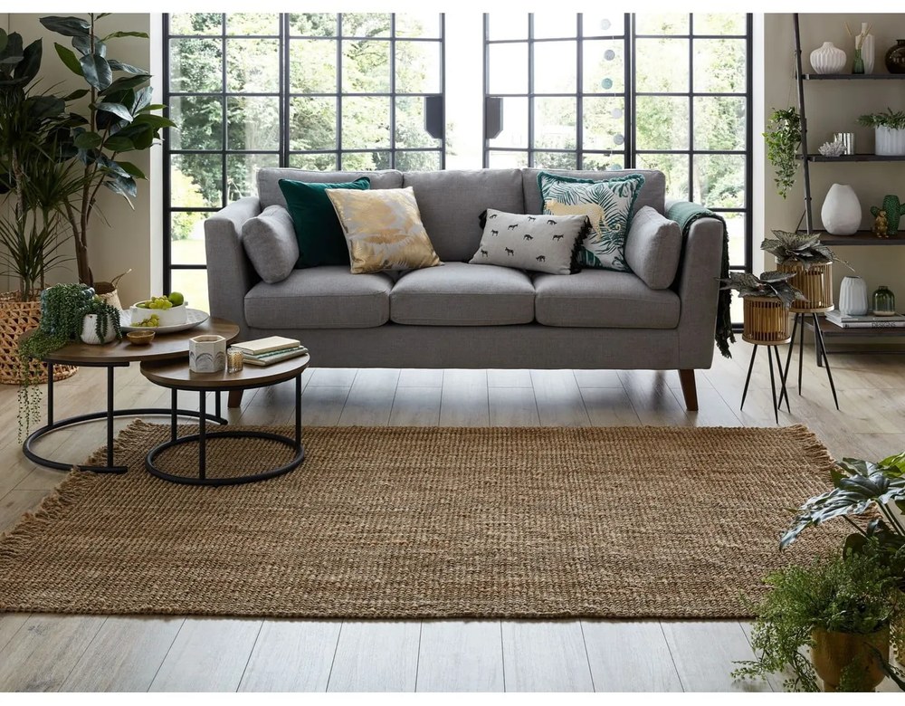 Brązowy dywan z juty Flair Rugs Jute, 120x170 cm