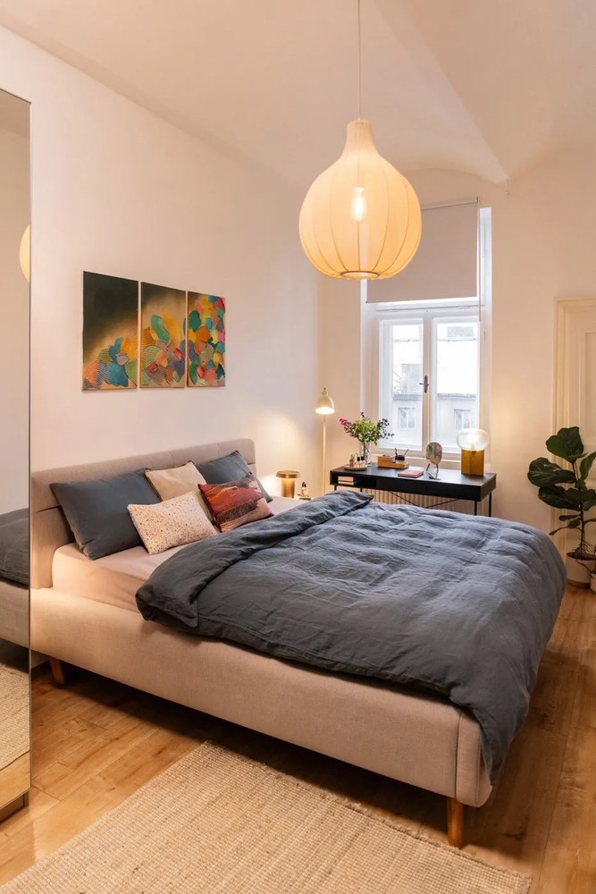 Jasnoniebieska lniana pościel dwuosobowa 200x220 cm – Linen Tales