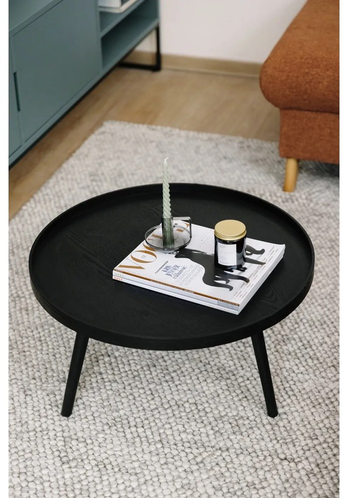Czarny stolik WOOOD Mesa, Ø 78 cm