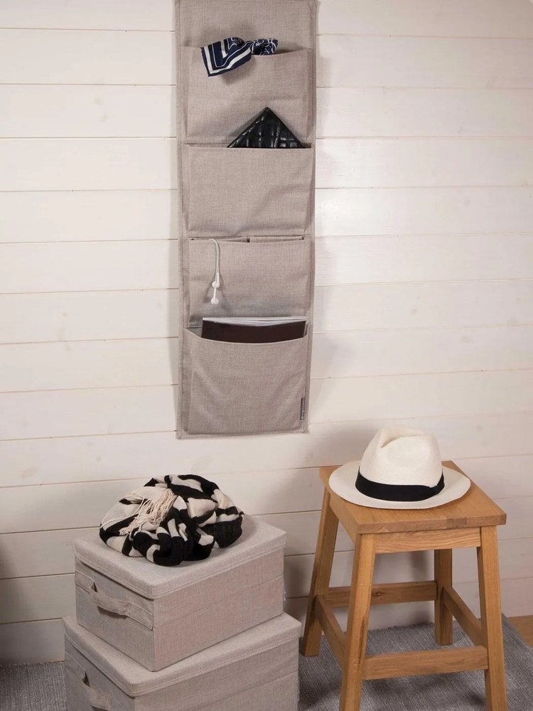 Beżowy tekstylny pojemnik z pokrywką 45x34x25 cm Soft Storage – Bigso