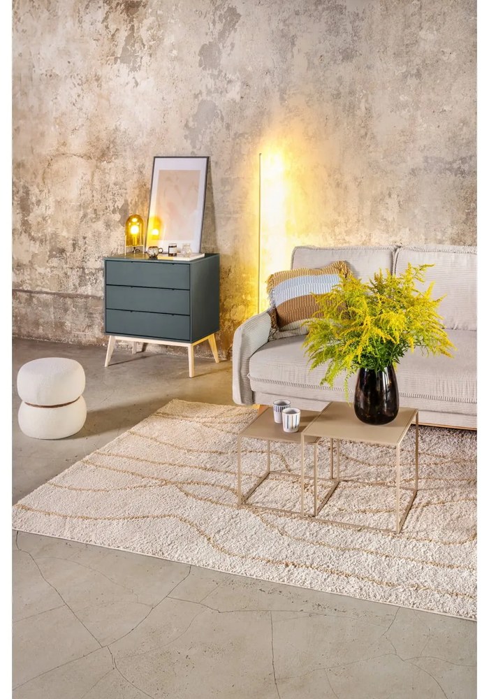 Biały puf z materiału bouclé Milford – House Nordic
