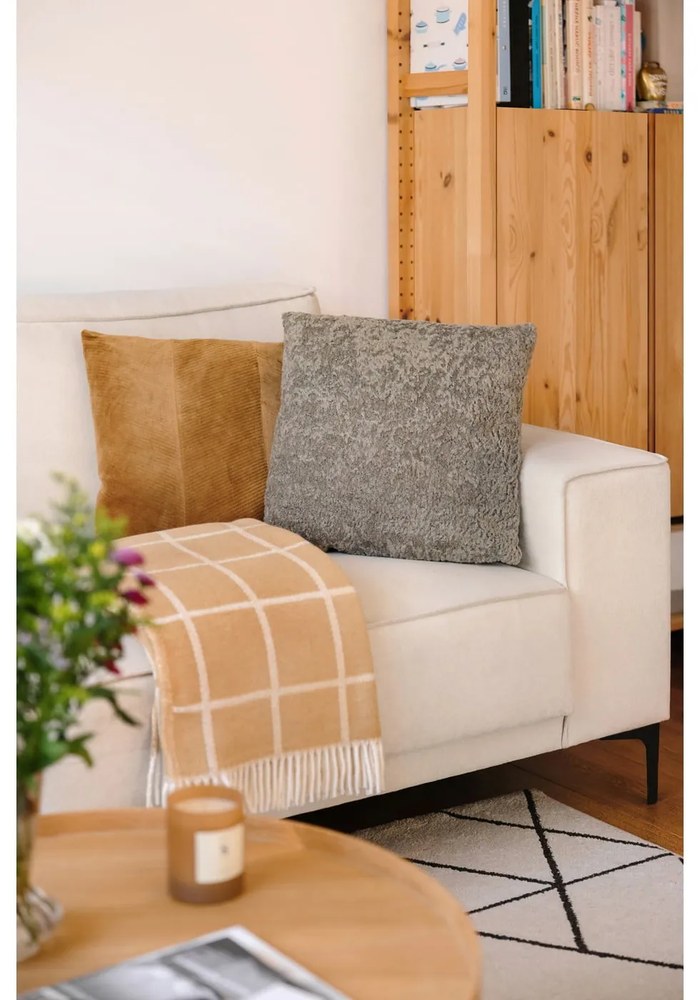 Piaskowobrązowa poduszka dekoracyjna PT LIVING Ribbed, 60x40 cm