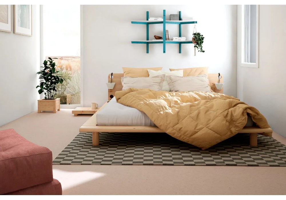 Łóżko dwuosobowe z drewna sosnowego ze stelażem 160x200 cm Peek – Karup Design