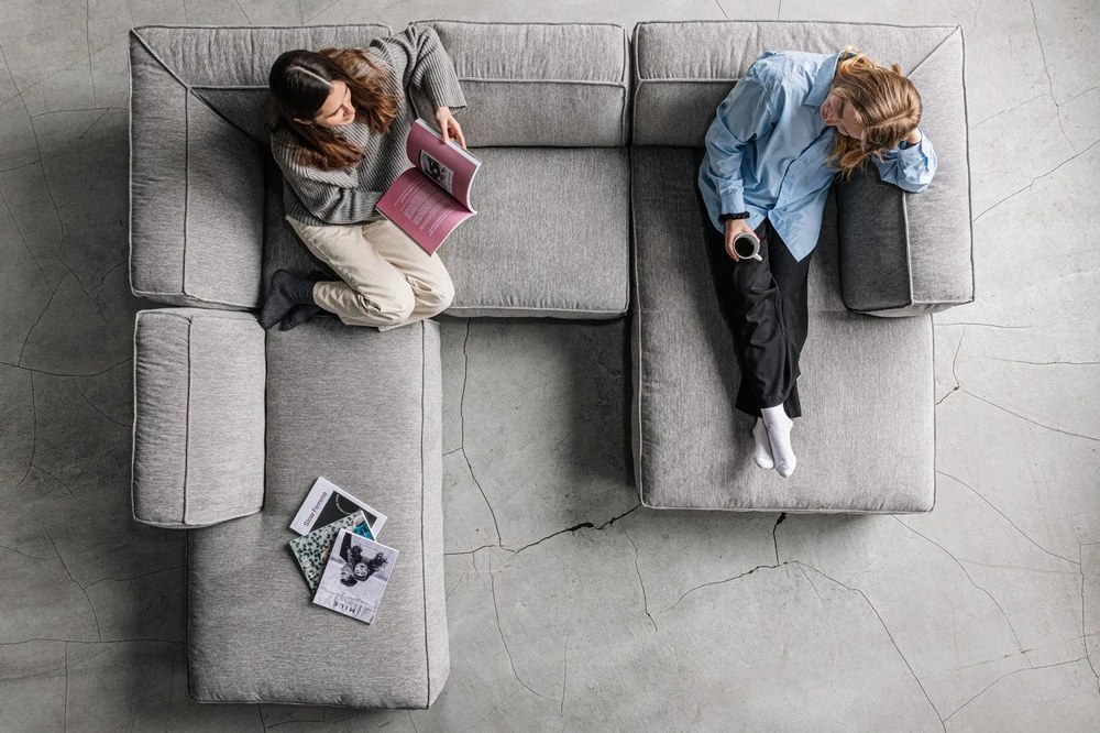 Jasnoszary centralny moduł sofy Bonami Selection Fairfield