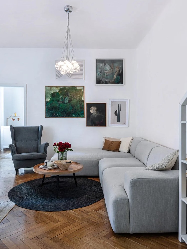 Szary szklany wazon Hübsch Lara, wys. 28 cm