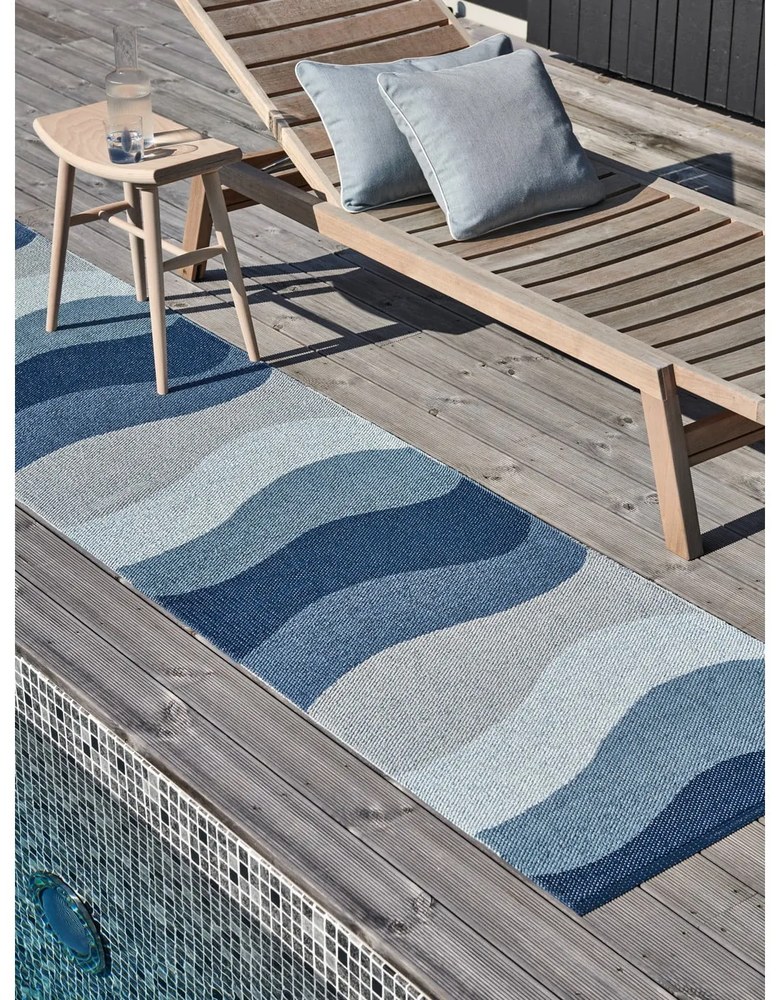 Niebieski chodnik odpowiedni na zewnątrz 70x300 cm Urvi Water – Pappelina