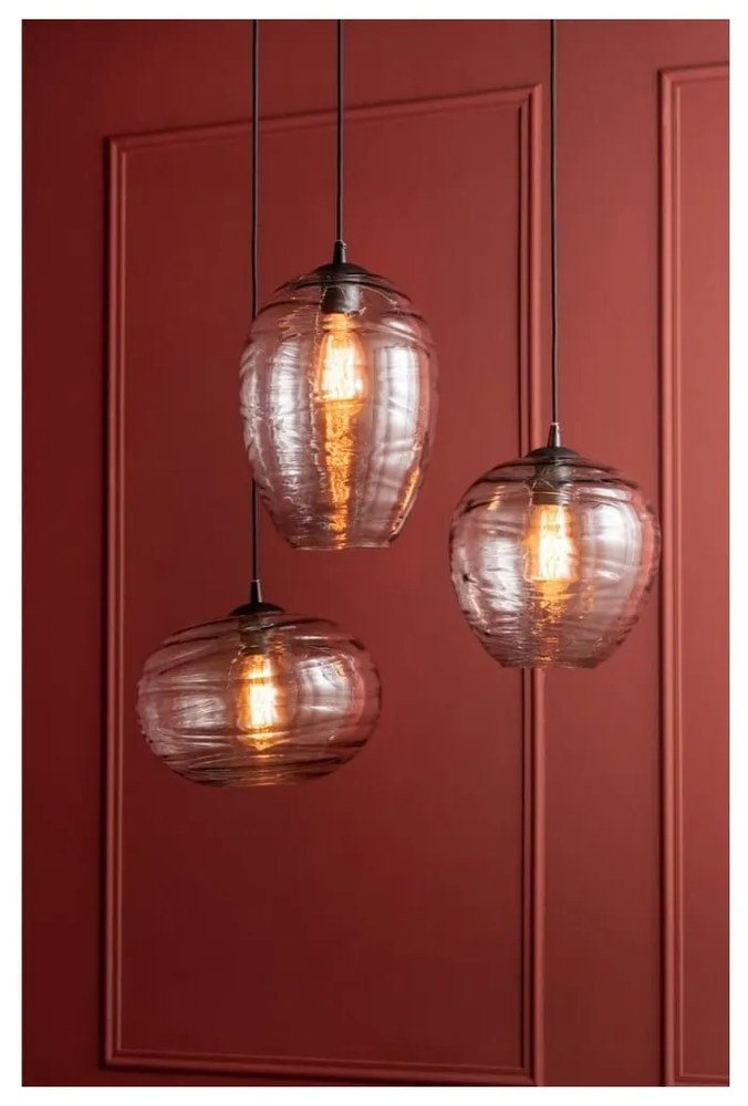Szara szklana lampa wisząca, wys. 21 cm Sphere – Leitmotiv