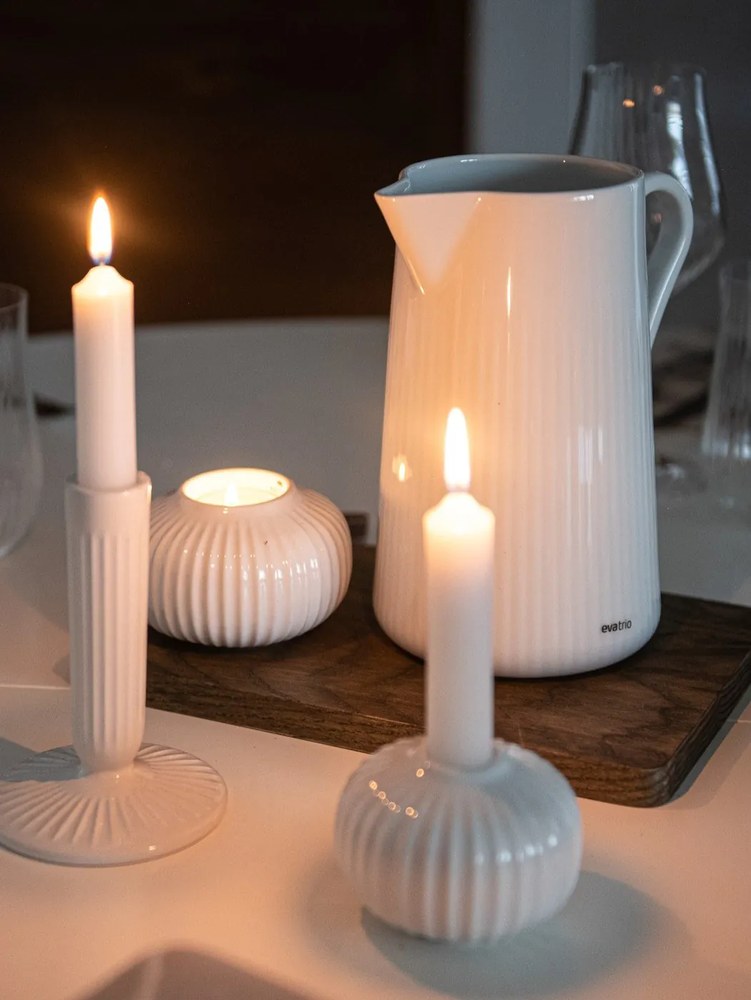 Biała wysoka świeczka Ego Dekor Cylinder Pure, 53 h