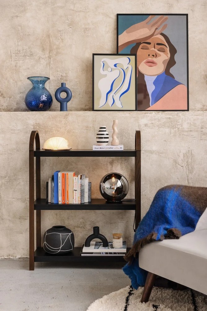 Czarno-biały kamionkowy wazon Kähler Design Omaggio, wys. 12,5 cm