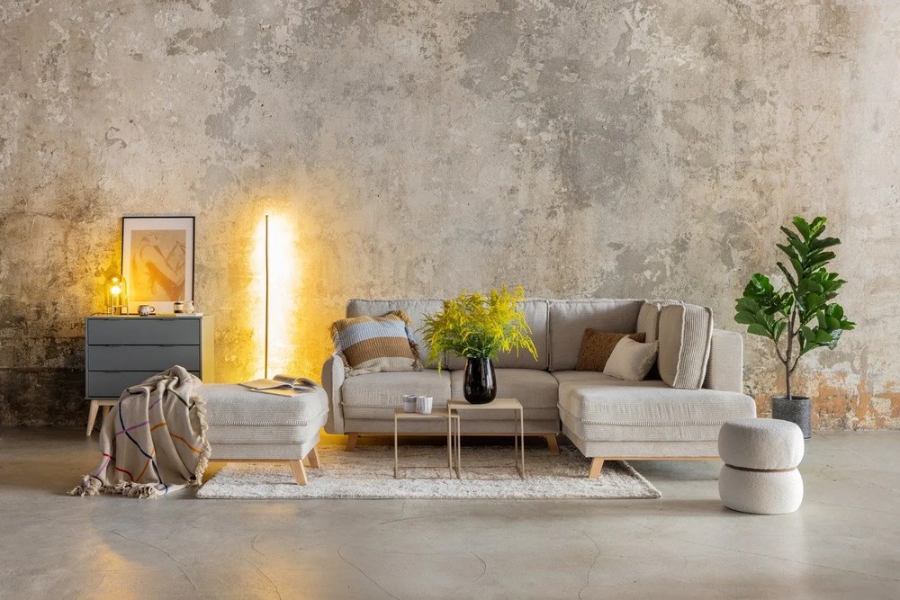 Beżowy sztruksowy podnóżek Tori – Bonami Selection