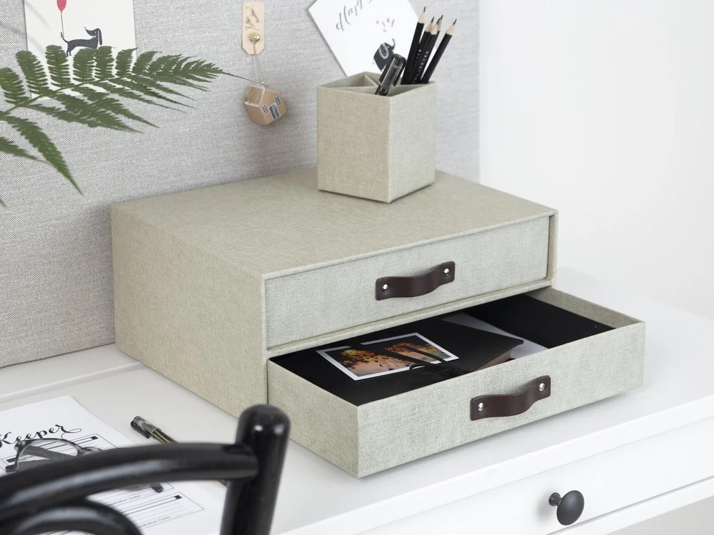 Beżowy organizer z 2 szufladkami Bigso Box of Sweden Birger