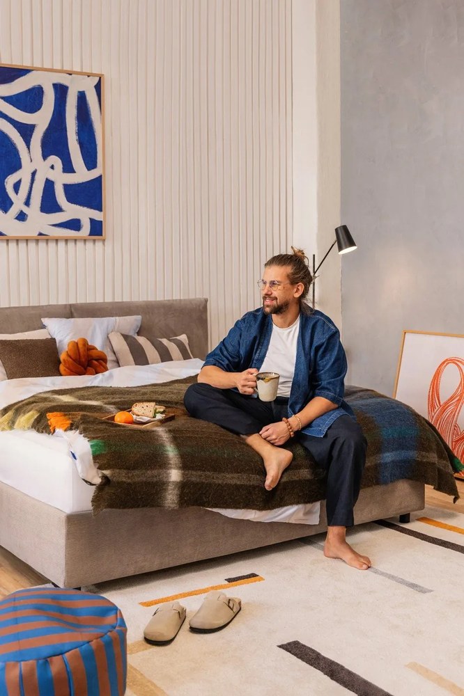 Pomarańczowy/kremowy dywan 160x230 cm Linea – Universal