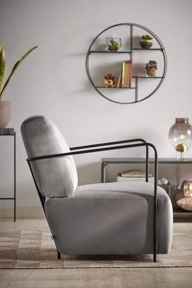 Czarna wielopoziomowa metalowa półka 55 cm Across – Kave Home