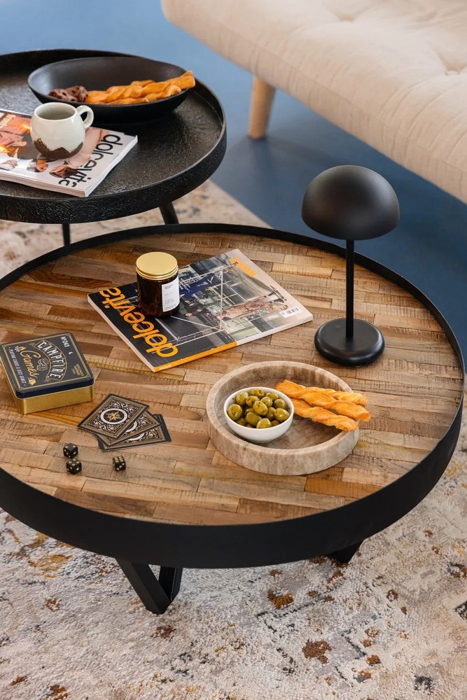 Czarny okrągły stolik ø 58 cm Bounds – WOOOD