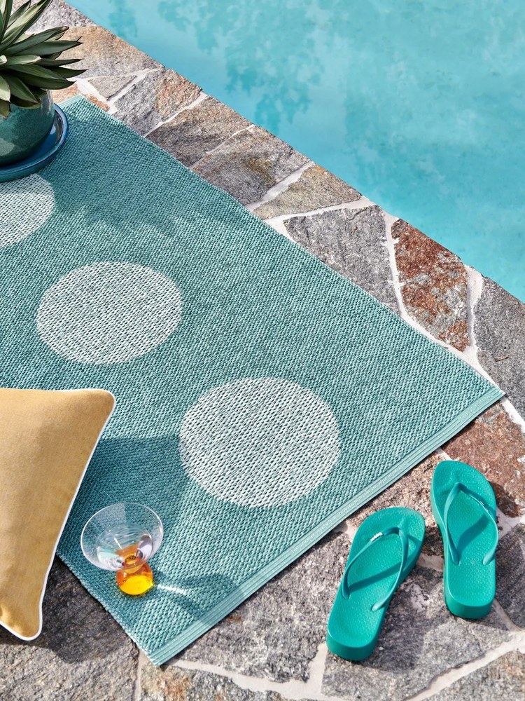 Turkusowy dywan odpowiedni na zewnątrz 70x120 cm Vera Pop Jade – Pappelina