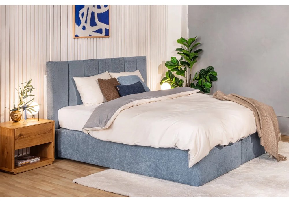Szaro-beżowa pościel dwuosobowa z bawełny renforcé z prześcieradłem 4-częściowa 200x220 cm – Mila Home