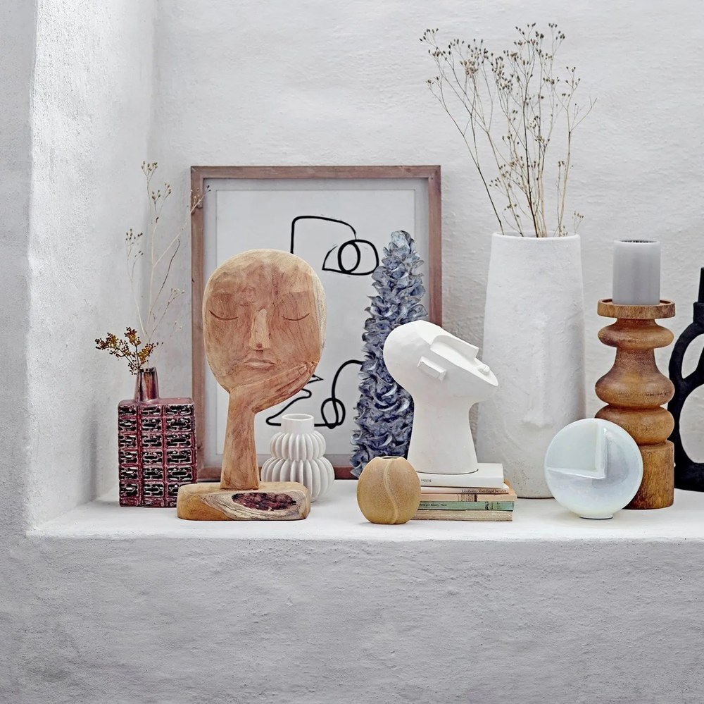 Biały wazon z kamionki Bloomingville Blossom