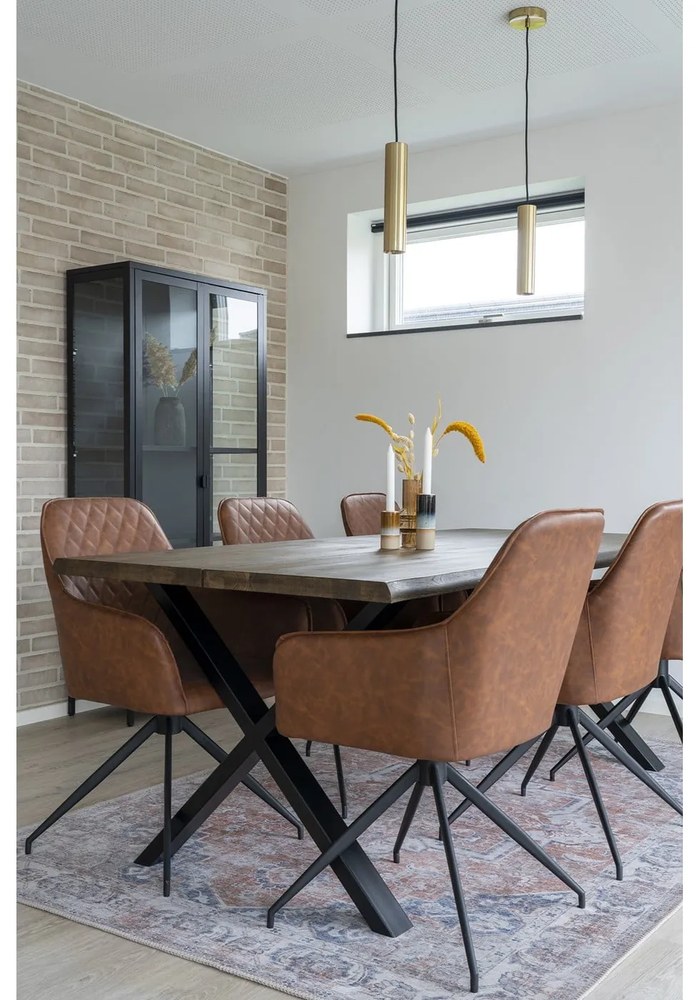 Stół z blatem z litego dębu House Nordic Toulon Smoked, 140x95 cm