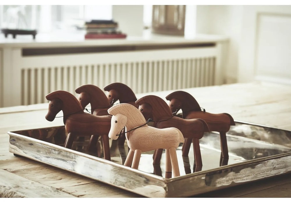 Figurka z litego drewna orzechowego Kay Bojesen Denmark Horse