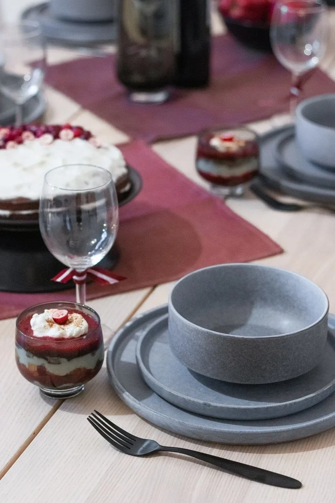 18-częściowy zestaw szarych naczyń z kamionki Bonami Selection Malia