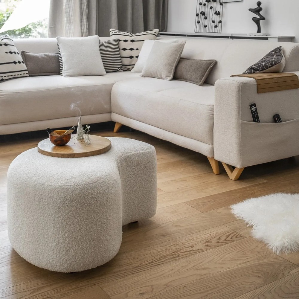 Beżowy rozkładany/ze schowkiem narożnik (lewostronny/w kształcie litery L) Classy Sophie – Miuform