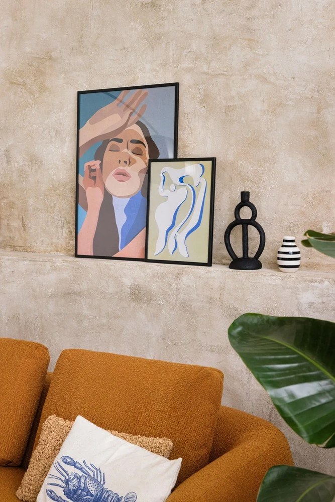 Czarno-biały kamionkowy wazon Kähler Design Omaggio, wys. 12,5 cm