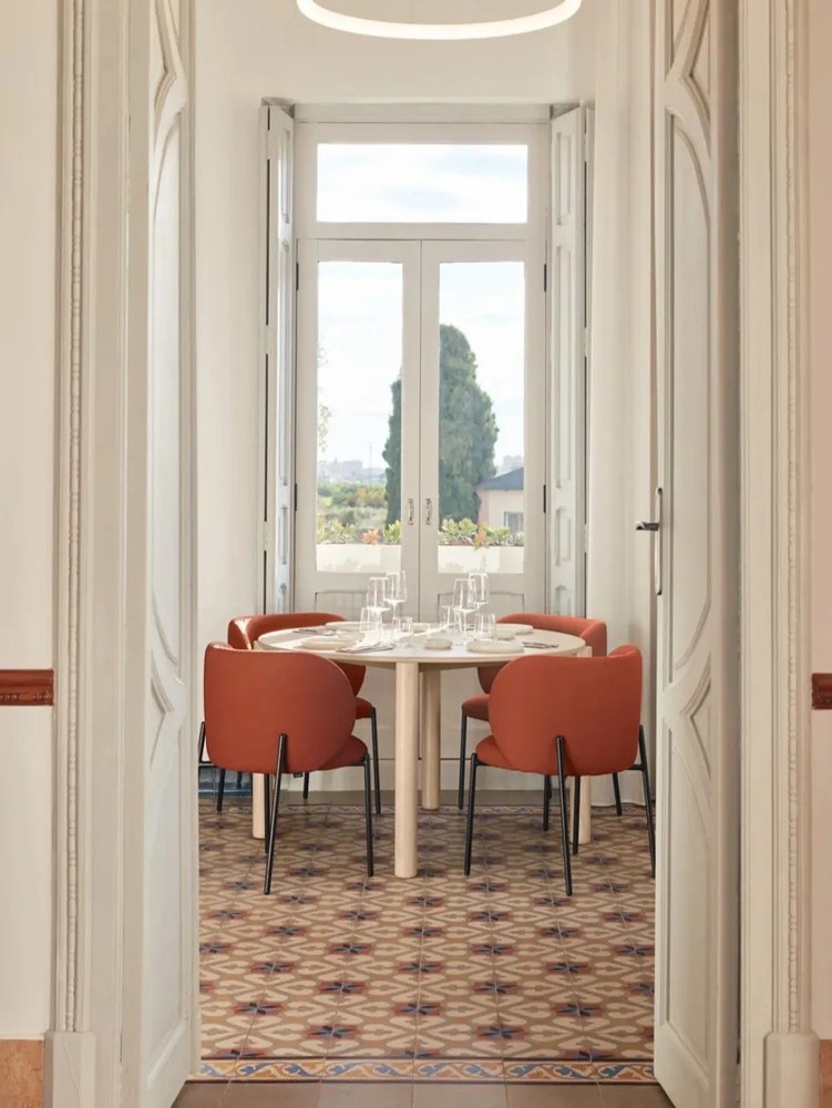 Czerwone tapicerowane fotele jadalniane zestaw 2 szt. Mogi – Teulat