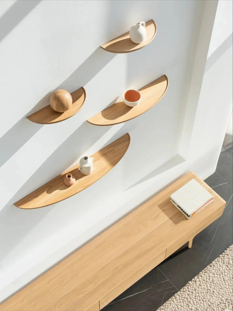 Naturalna półka z litego drewna dębowego 40 cm Mu – Gazzda