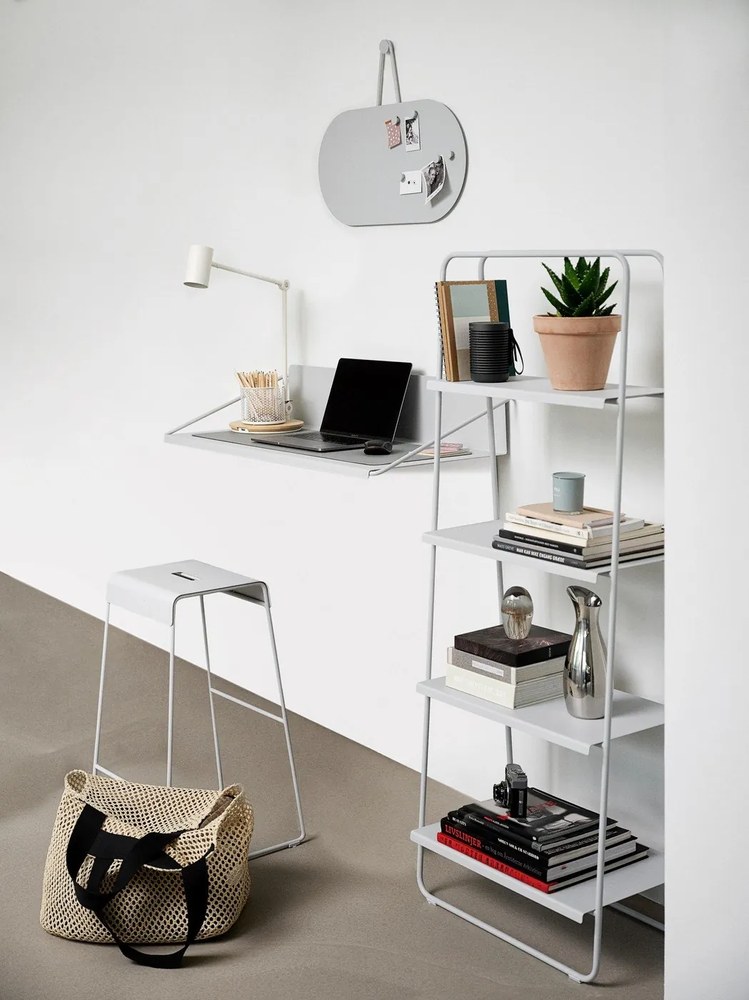 Jasnoszary metalowy hoker A-Stool – Zone