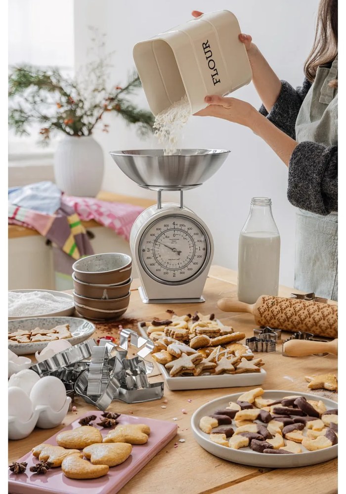 Kremowa waga kuchenna Kitchen Craft Living Nostalgia, nośność 4 kg