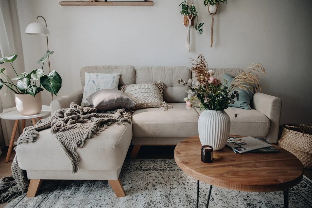 Beżowy rozkładany narożnik Bonami Selection Pop