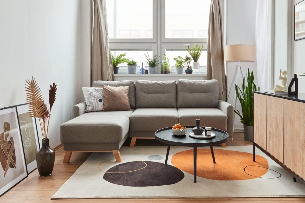 Jasnoszary rozkładany narożnik Bonami Selection Pop