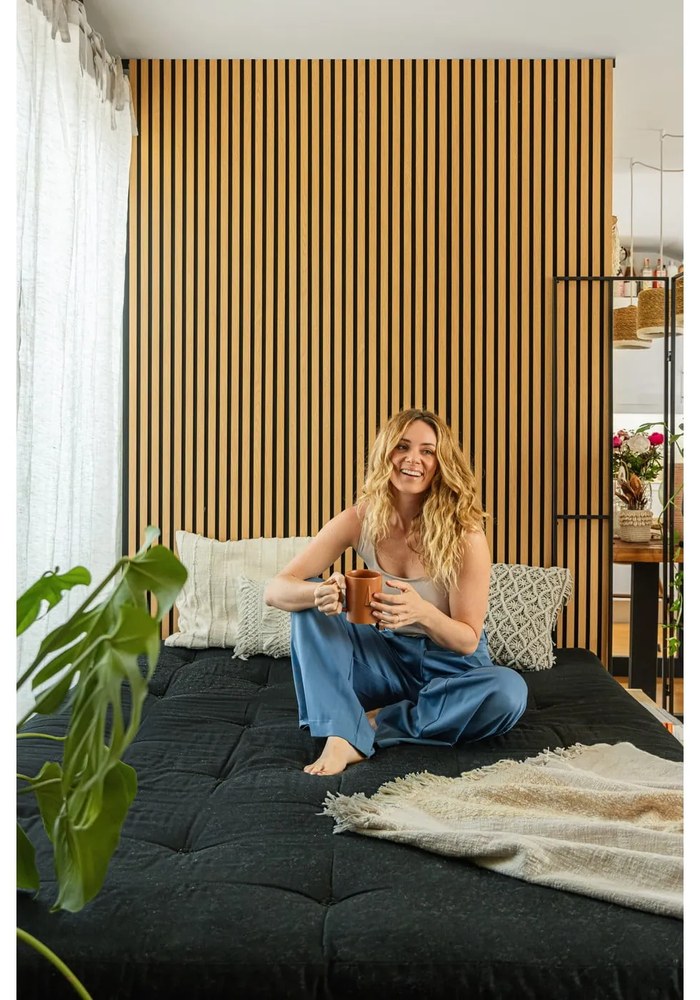 Łóżko dwuosobowe z drewna sosnowego ze stelażem 180x200 cm Ziggy – Karup Design