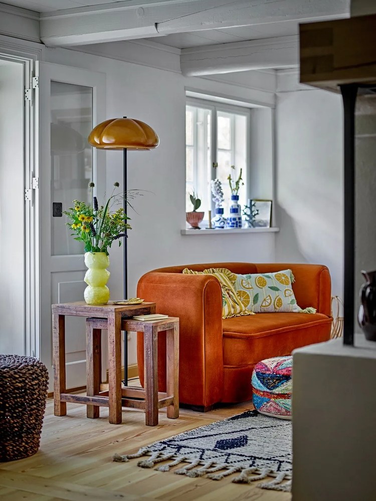 Stoliki zestaw 2 szt. z drewna z recyklingu 40x36 cm Galen – Bloomingville