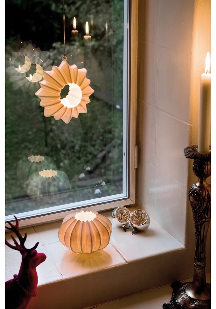 Biały porcelanowy świecznik Kähler Design Stella, ⌀ 13,5 cm