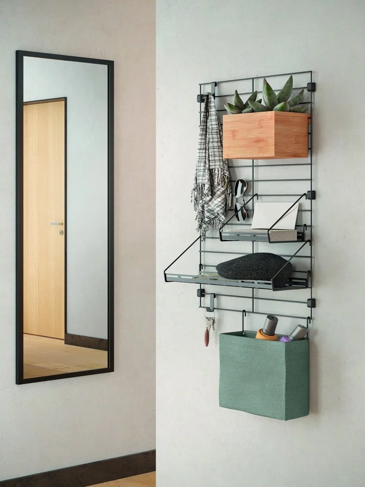 Czarny metalowy komponent – półka 18x15 cm Mural – Metaltex