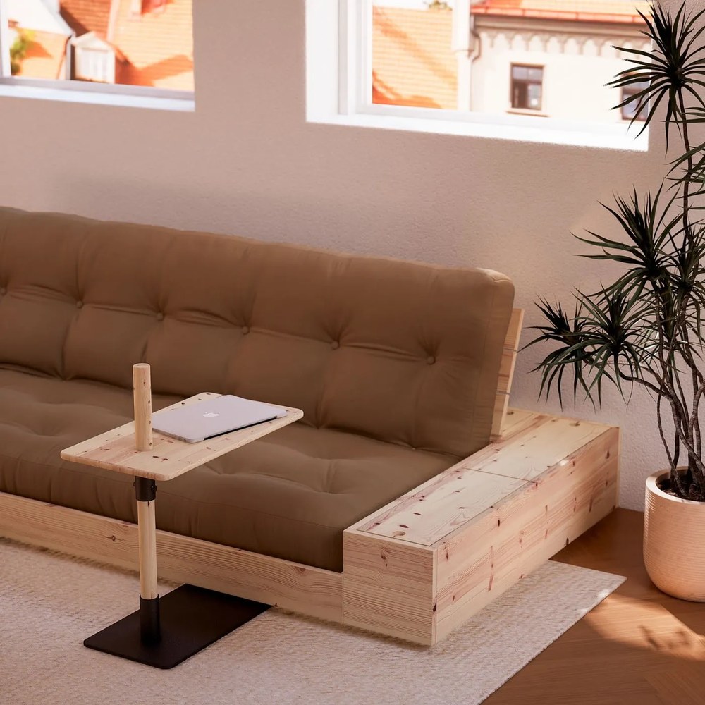 Brązowa rozkładana sofa 244 cm Base – Karup Design