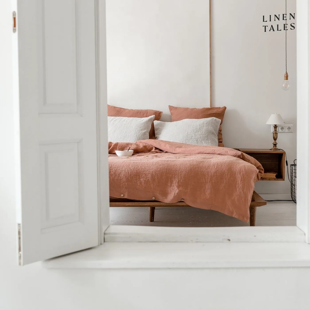 Biała lniana poszewka na poduszkę Linen Tales, 45x45 cm