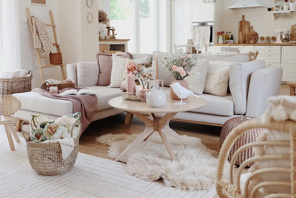 Beżowy rozkładany narożnik Bonami Selection Pop